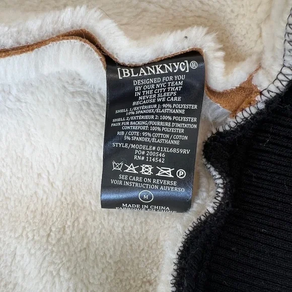 NWT - [Blank NYC] Women’s Varsity Jacket Faux Suede Bomber, Size M - Picture 11 of 11